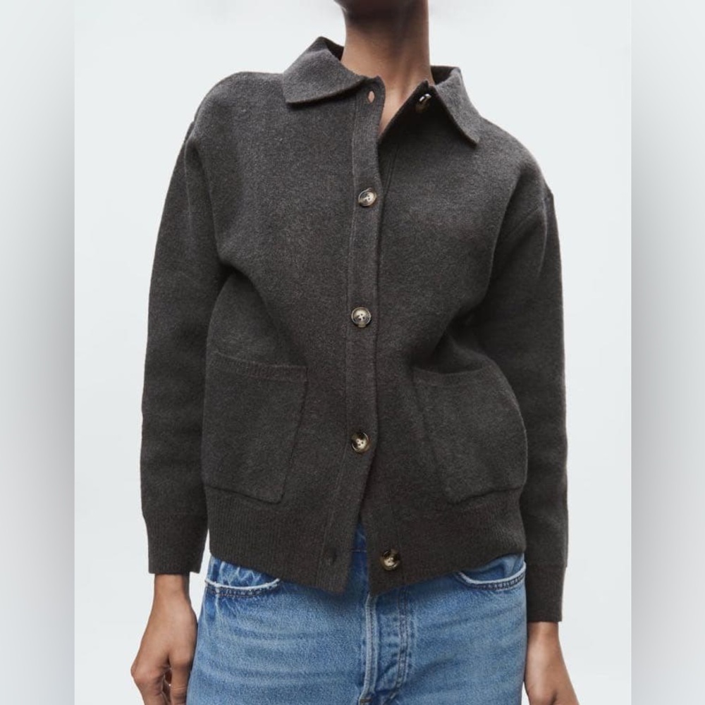 Zara Dark Gray Cardigan Sweater